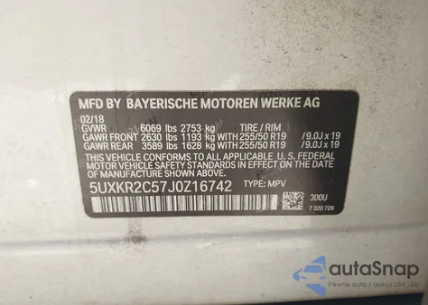 2018 BMW X5 Sdrive35I из США, поврежденный, VIN 5UXKR2C57J0Z16742